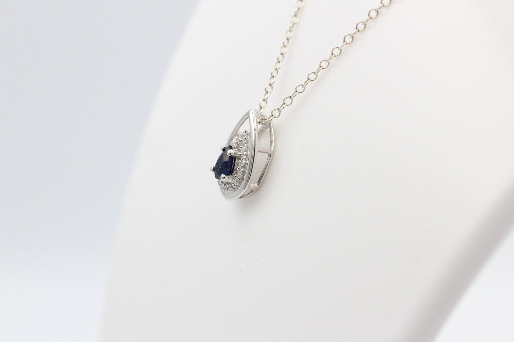Edler 0,51 Carat Saphir Anhänger 925 Silber  blauer Saphir