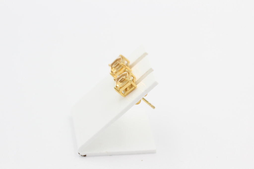 Edle 1,2 Carat Citrin Ohrstecker 925 Silber vergoldet Ohrring  Schmuck
