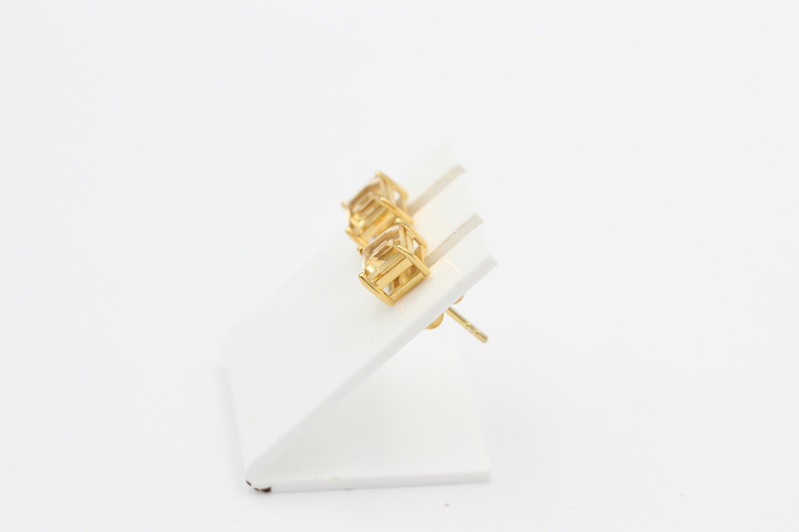 Edle 1,2 Carat Citrin Ohrstecker 925 Silber vergoldet Ohrring  Schmuck