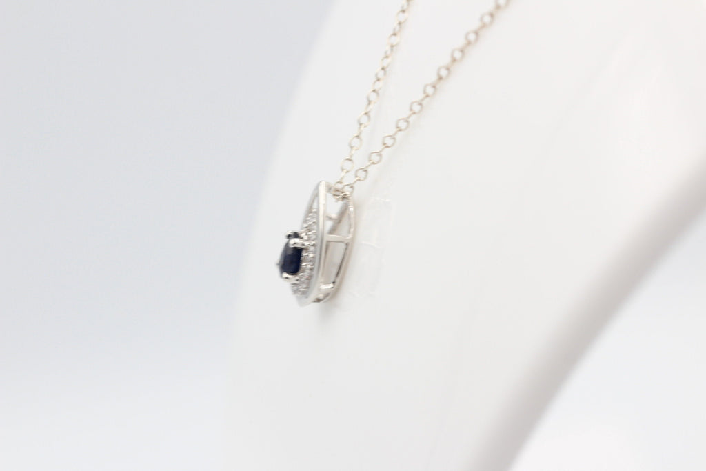 Edler 0,51 Carat Saphir Anhänger 925 Silber  blauer Saphir