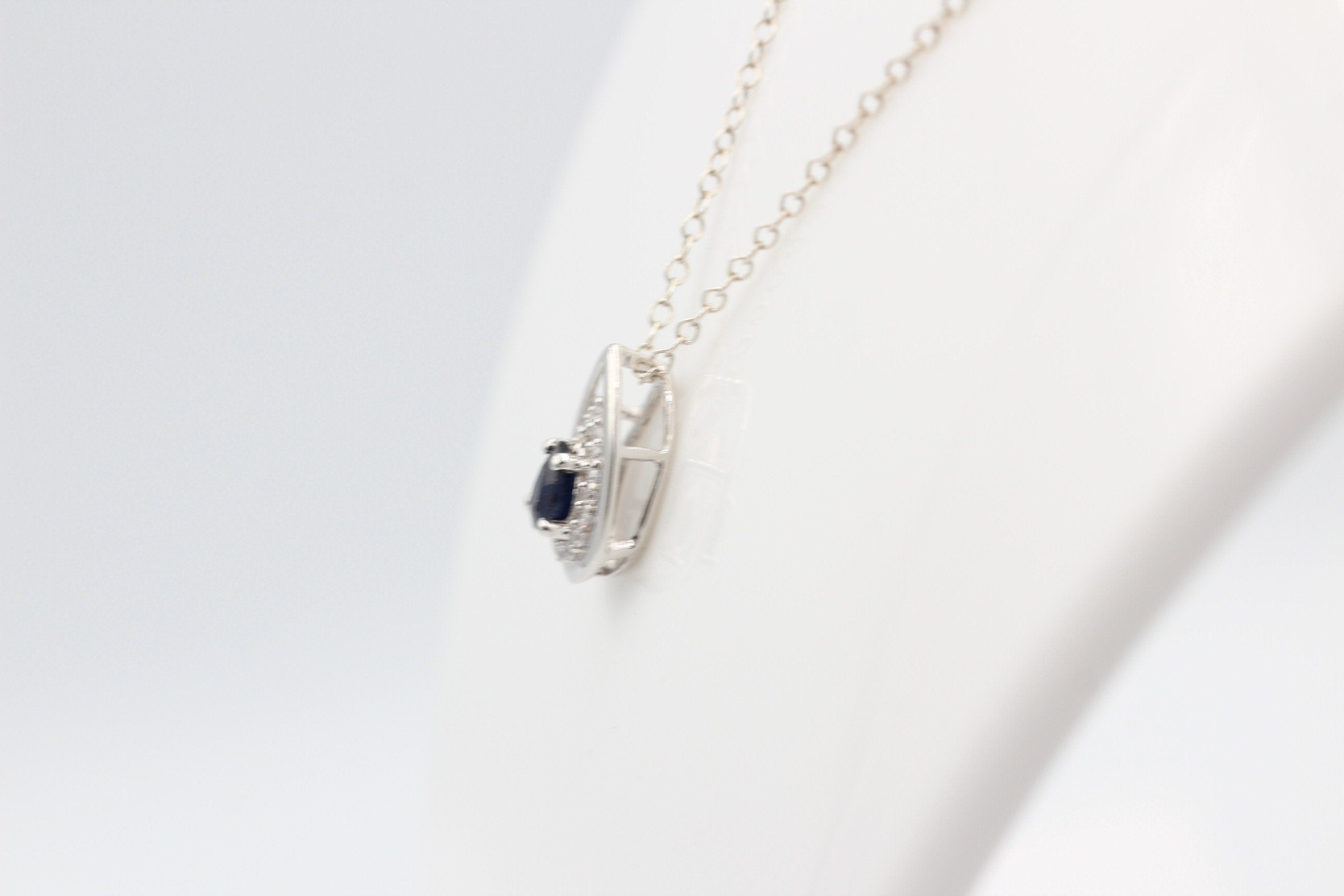 Edler 0,51 Carat Saphir Anhänger 925 Silber  blauer Saphir