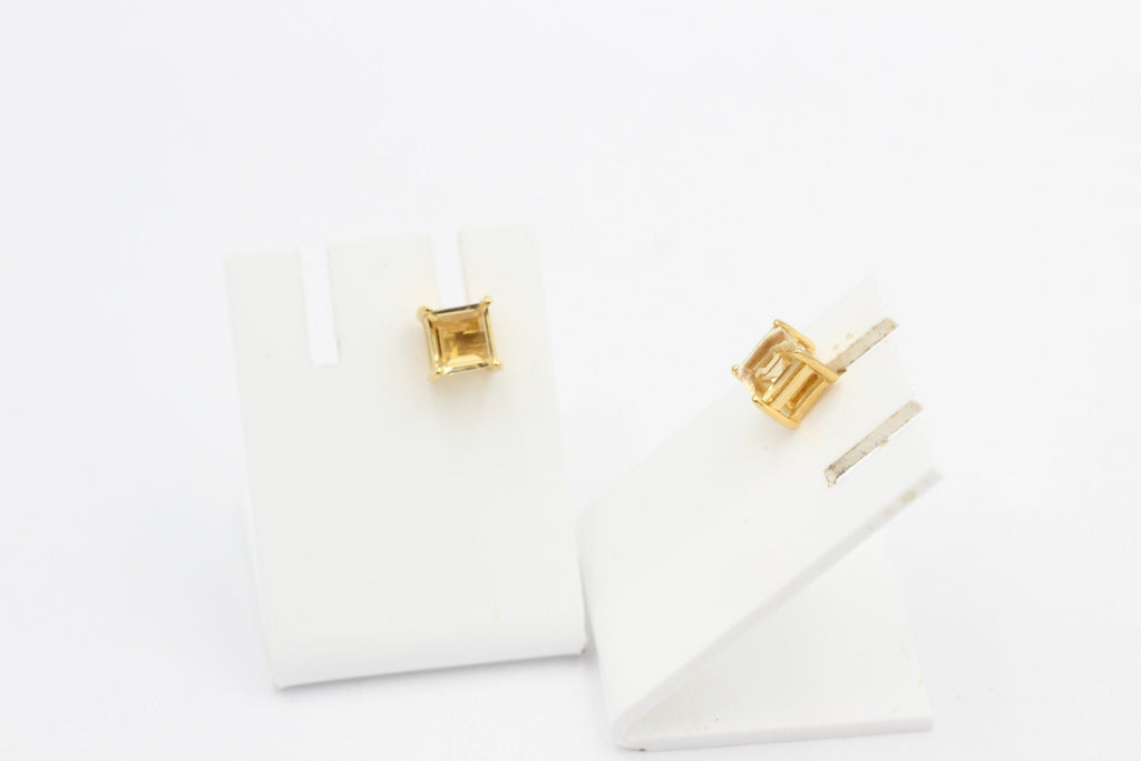 Edle 1,2 Carat Citrin Ohrstecker 925 Silber vergoldet Ohrring  Schmuck