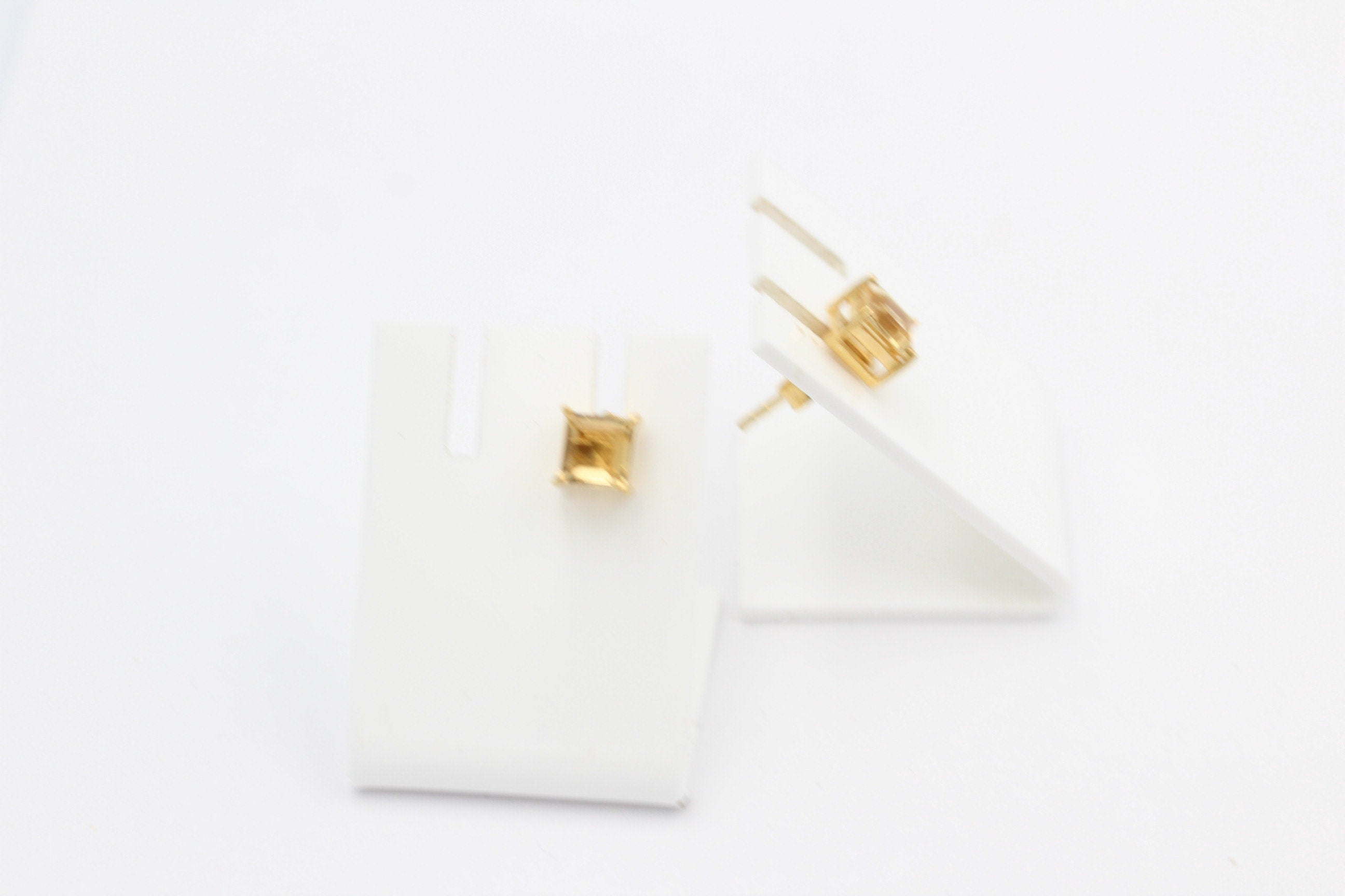 Edle 1,2 Carat Citrin Ohrstecker 925 Silber vergoldet Ohrring  Schmuck