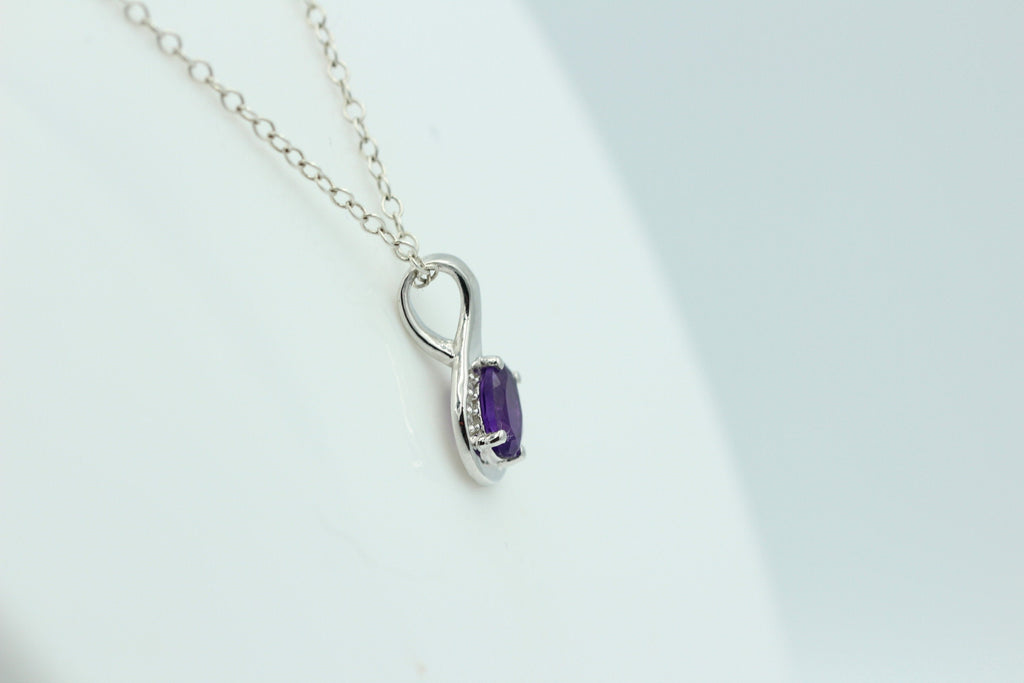 1,1 Carat afrikanischer Amethyst Anhänger 925 Silber mit Zirkonia