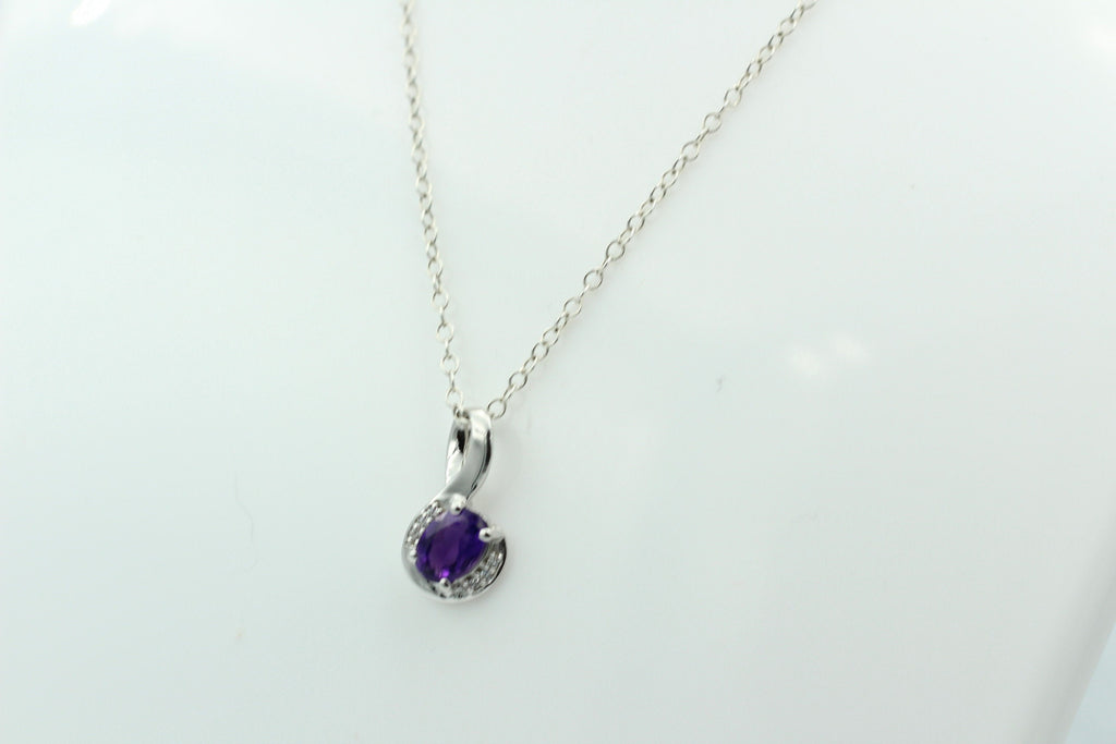 1,1 Carat afrikanischer Amethyst Anhänger 925 Silber mit Zirkonia