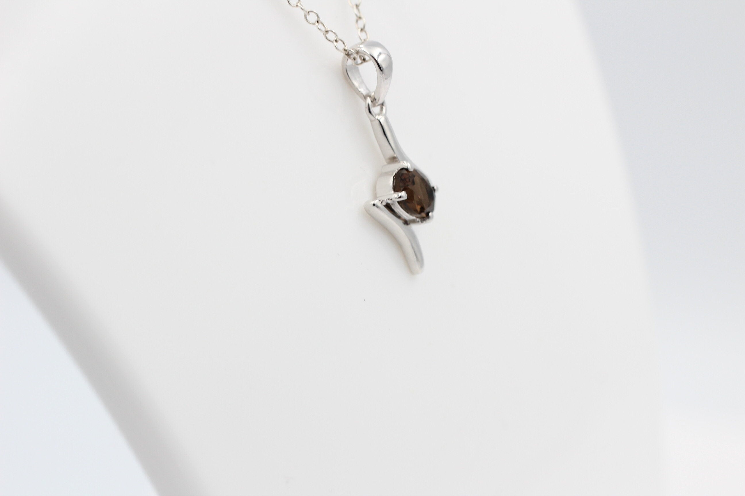 0,72 Carat Rauchquarz Anhänger 925 Silber Rauchquarzanhägnger Top