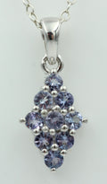 1,64 Carat Tansanit  Anhänger 925 Silber Collier Kette seltener Tansanit Afrika