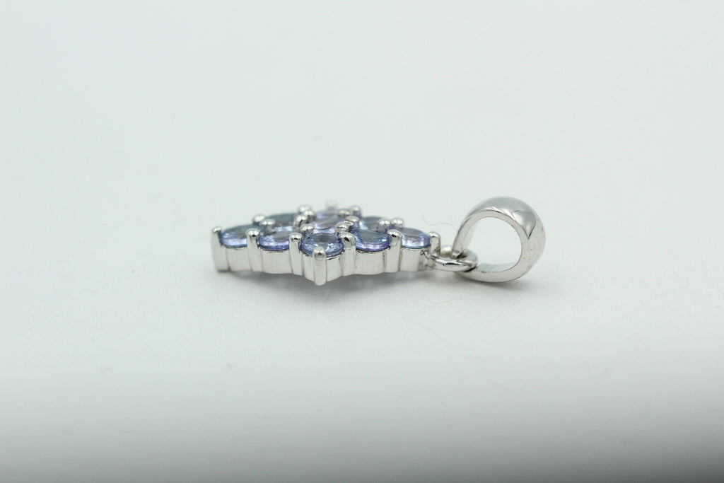 1,64 Carat Tansanit  Anhänger 925 Silber Collier Kette seltener Tansanit Afrika