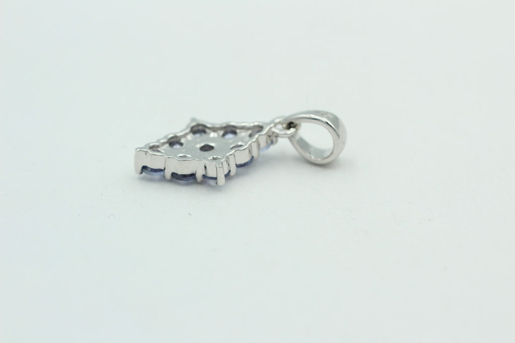 1,64 Carat Tansanit  Anhänger 925 Silber Collier Kette seltener Tansanit Afrika