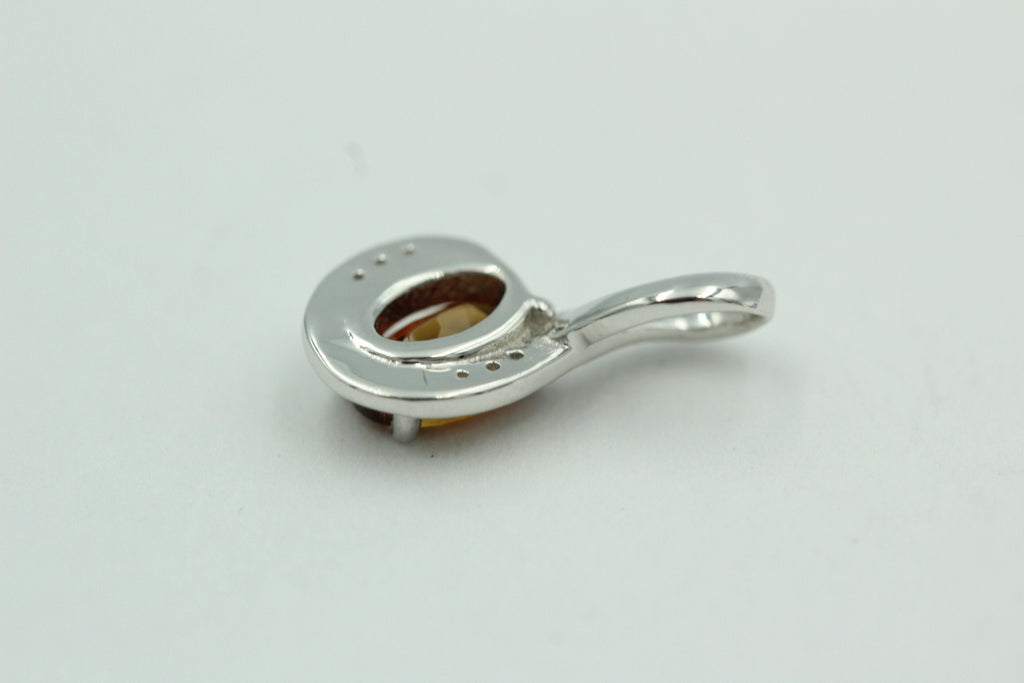 1,12 Carat Madeira Citrin Anhänger 925 Silber mit Zirkonia