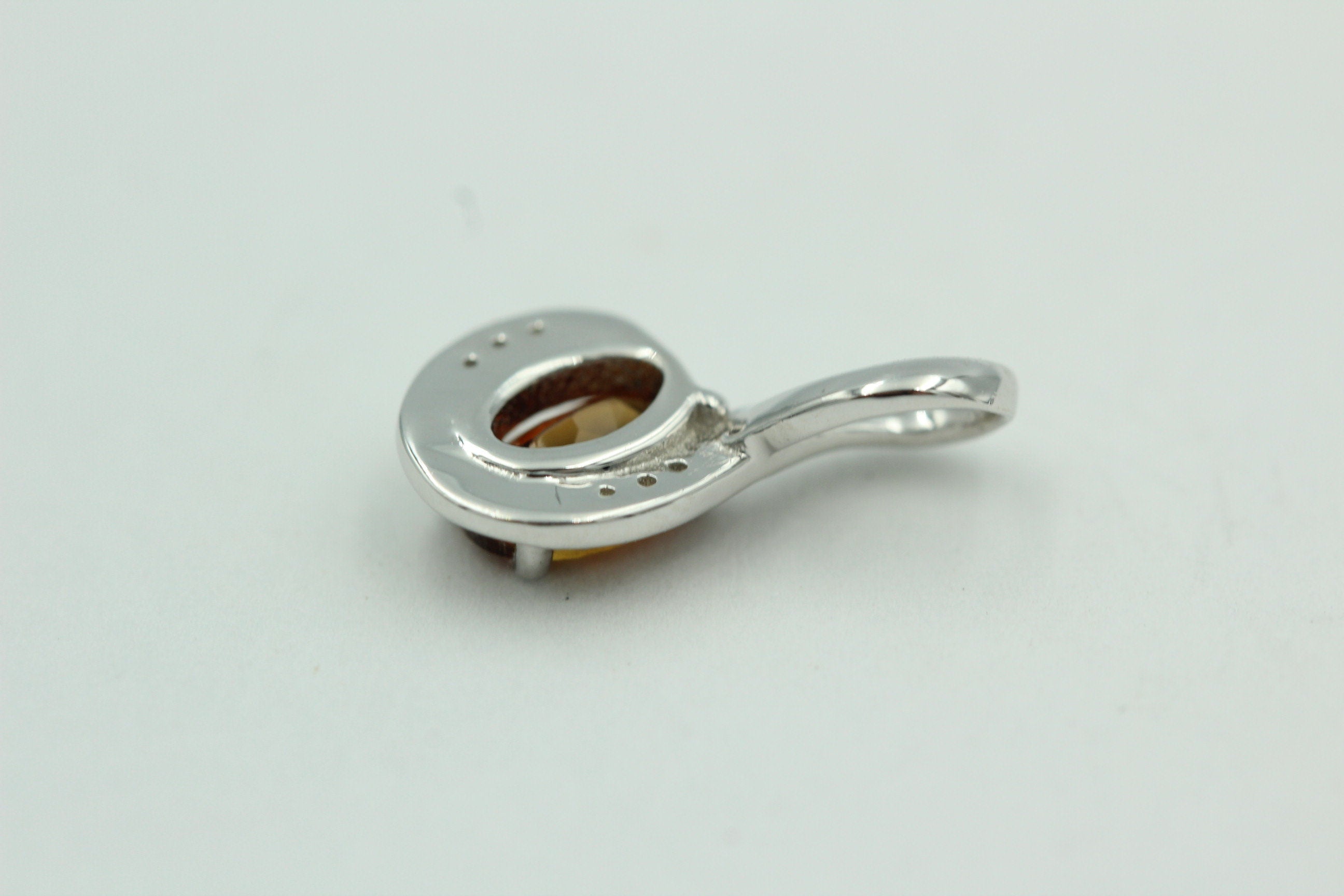 1,12 Carat Madeira Citrin Anhänger 925 Silber mit Zirkonia