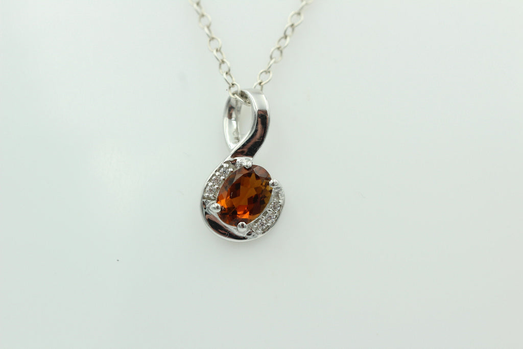 1,12 Carat Madeira Citrin Anhänger 925 Silber mit Zirkonia