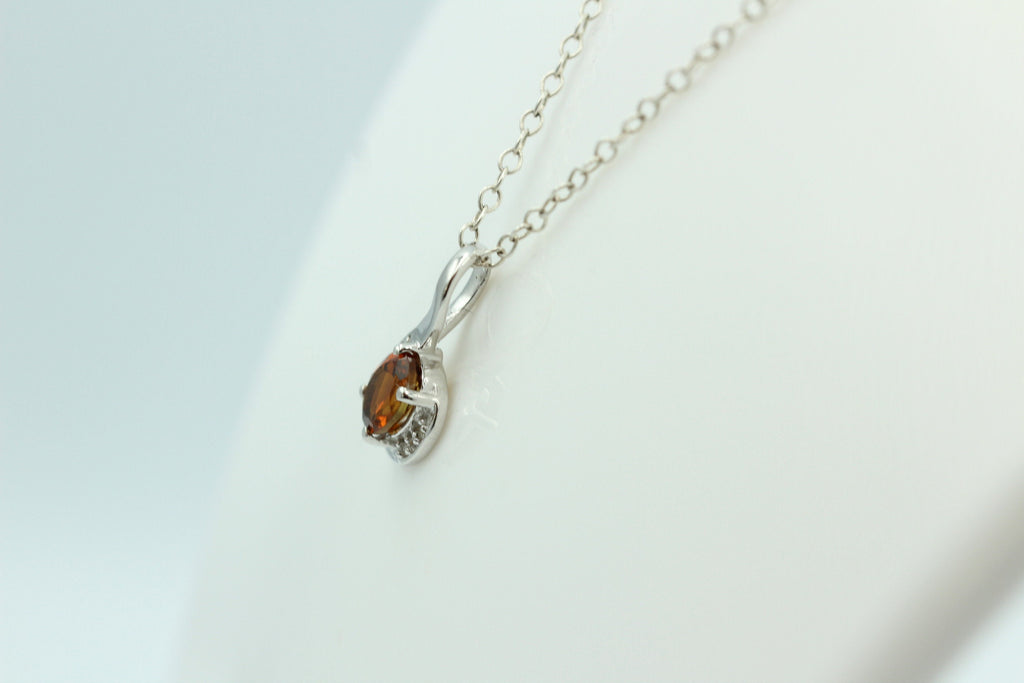 1,12 Carat Madeira Citrin Anhänger 925 Silber mit Zirkonia