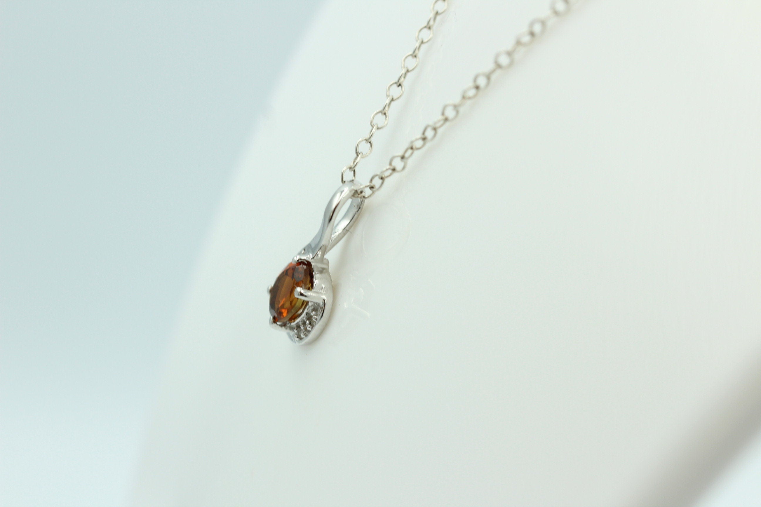1,12 Carat Madeira Citrin Anhänger 925 Silber mit Zirkonia