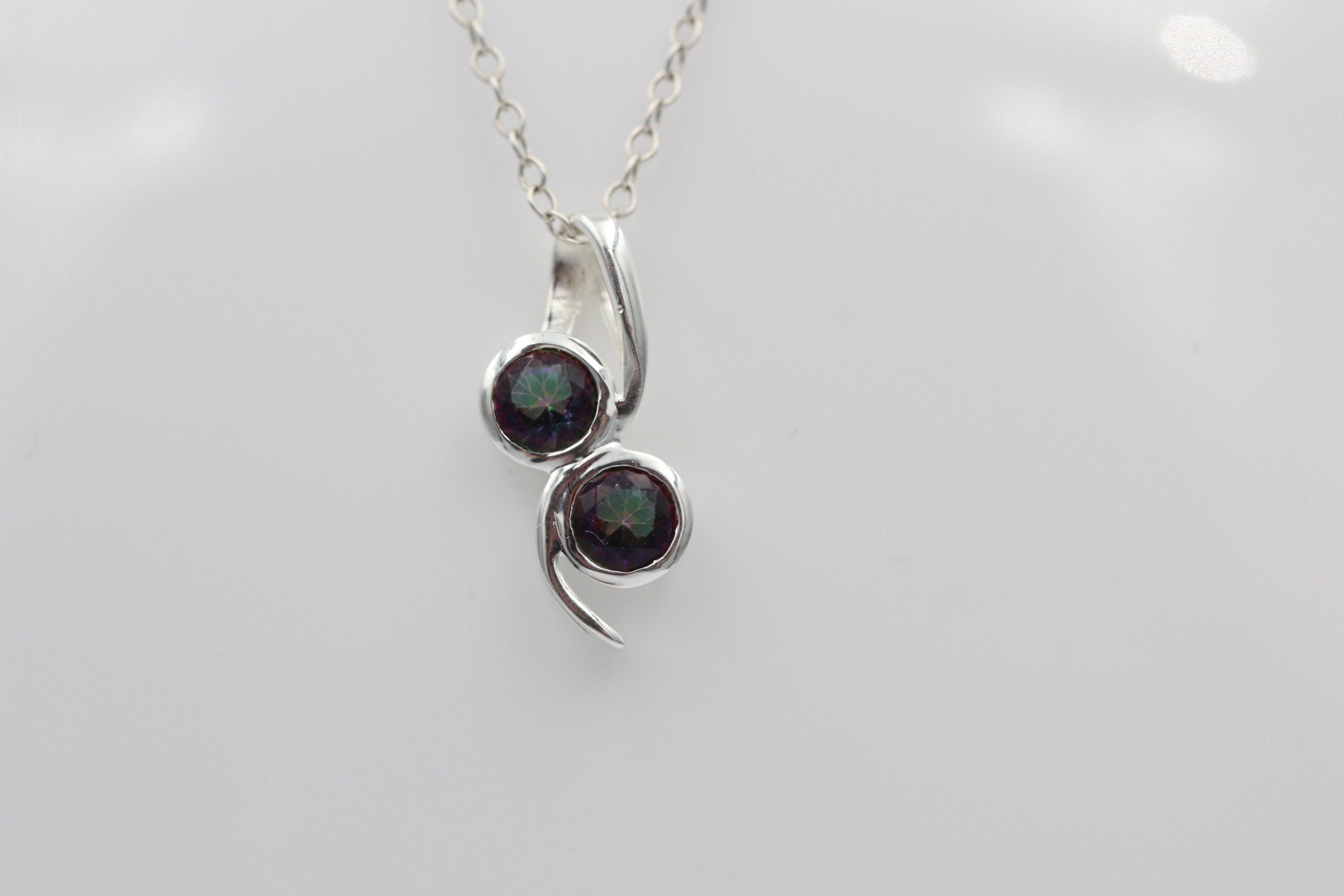 Edler 1,2 Carat Mystik Toaps Anhänger 925 Silber Collier Anhänger