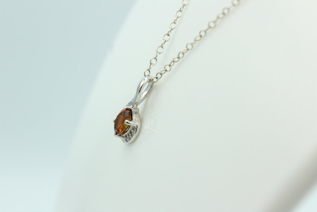 1,12 Carat Madeira Citrin Anhänger 925 Silber mit Zirkonia