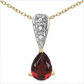 0,87 Carat Diamant,  Granat Anhanger 925 Silber hochwertig vergoldet, Rhodiniert