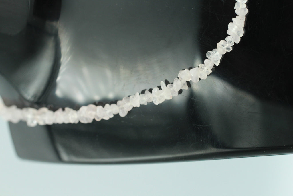 32 Carat Rosenquarz Collier Kette Splitterkette 925 Sterling Silber Top