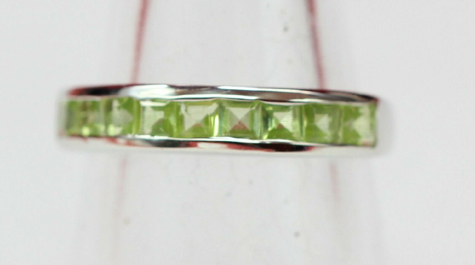 Edler 0,95 Carat Peridot Fingerring 925 Silber Olivin Ring Grossen 6 / 7 / 8 / 9