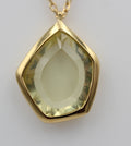 Design 2,3 Carat Lemon Quarz Collier 925 Slber hochwertig vergoldet