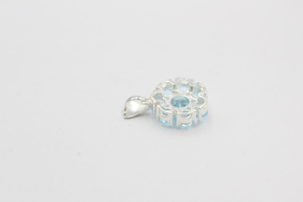 Edler 2,5 Carat Blautopas Anhänger 925 Silber sky blue TopasTop Ede l