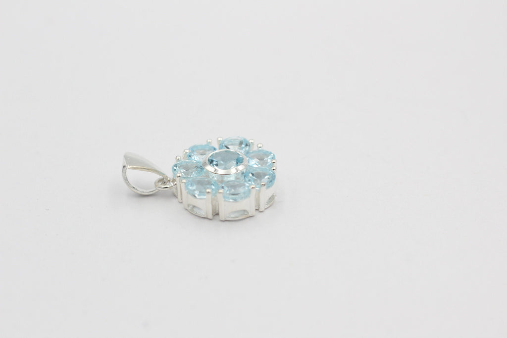 Edler 2,5 Carat Blautopas Anhänger 925 Silber sky blue TopasTop Ede l