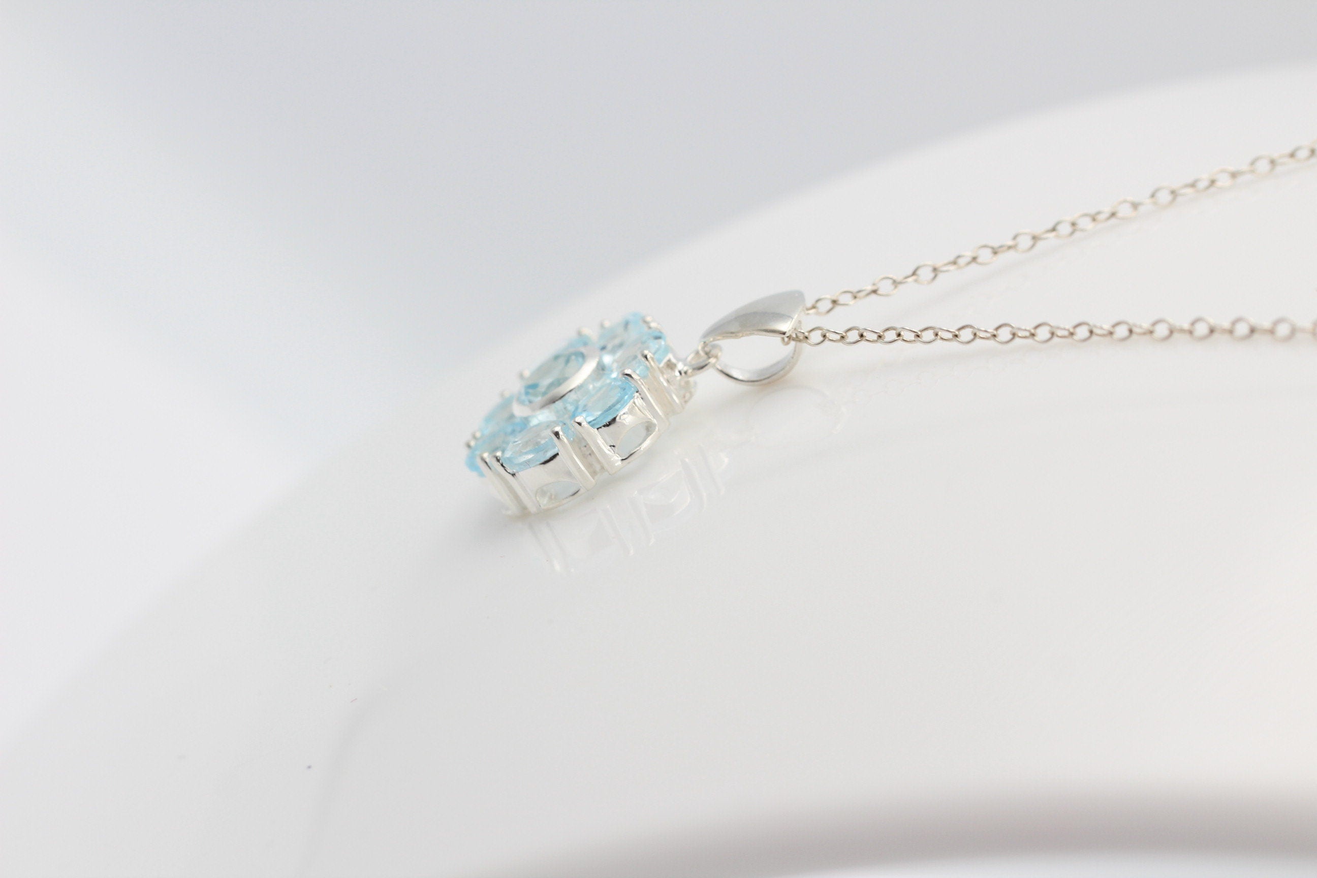 Edler 2,5 Carat Blautopas Anhänger 925 Silber sky blue TopasTop Ede l