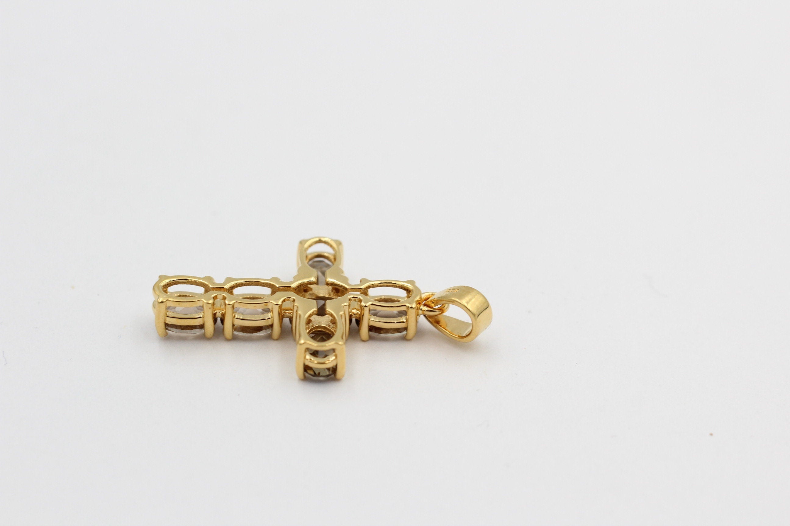 Edler 4,8 Carat Rauchquarz Kreuzanhänger 925 Silber Rauchtopas