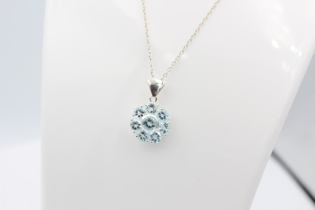 Edler 2,5 Carat Blautopas Anhänger 925 Silber sky blue TopasTop Ede l