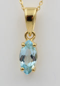 1,02 Carat Blautopas Anhänger Marquiseschliff 925 Silber vergoldet