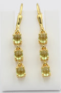 Edle 2,6 Carat Peridot Brisur 925 Silber Ohrstecker Cabochon Olivin Edelstein