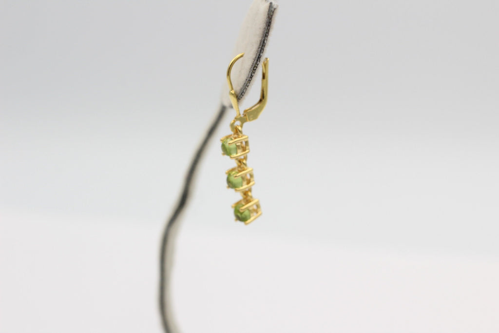 Edle 2,6 Carat Peridot Brisur 925 Silber Ohrstecker Cabochon Olivin Edelstein
