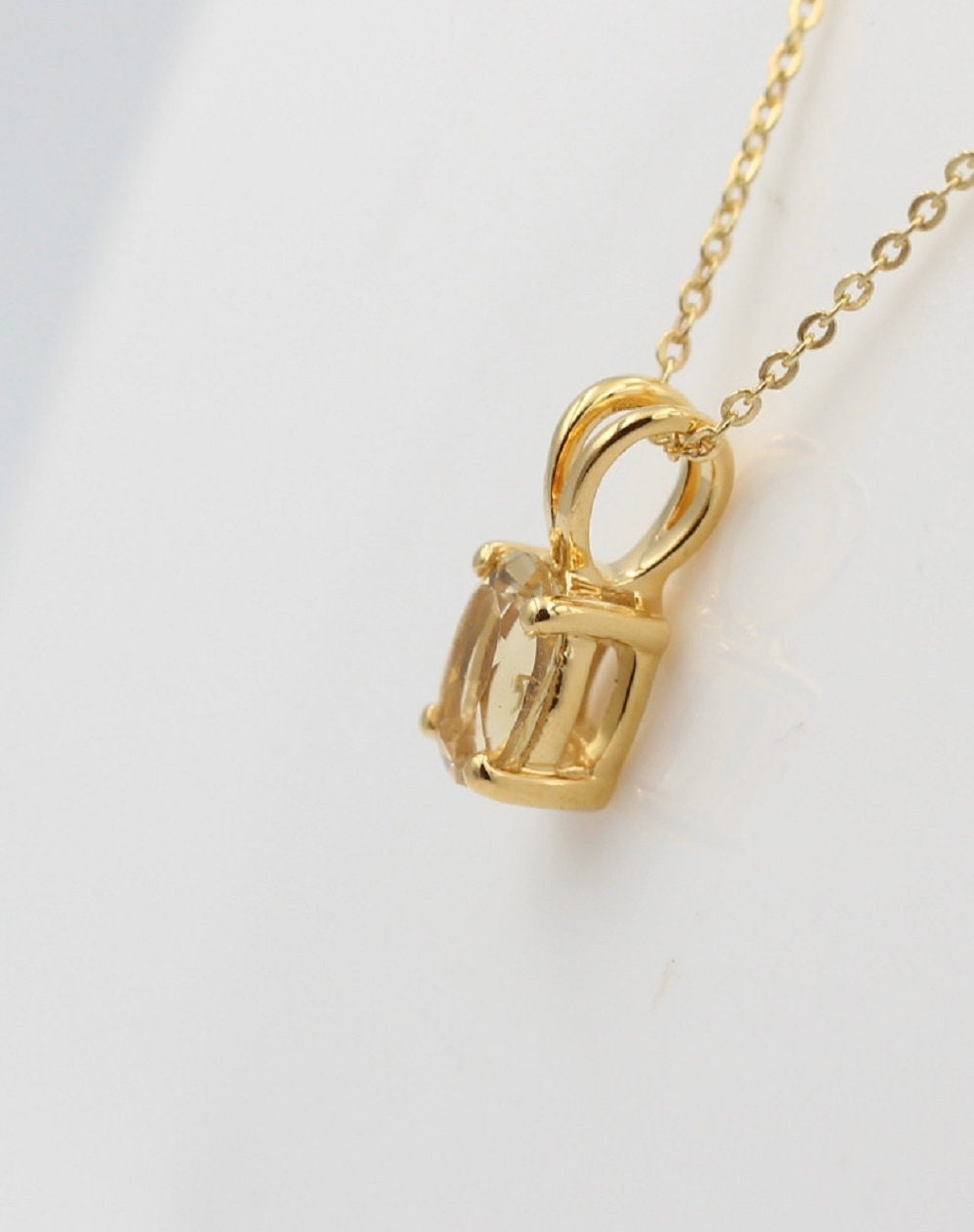 Edler 0,78 Carat leuchtender Citrin Anhänger 925 Silber hochwertig vergoldet