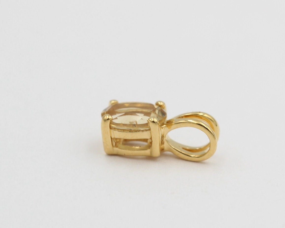Edler 0,78 Carat leuchtender Citrin Anhänger 925 Silber hochwertig vergoldet