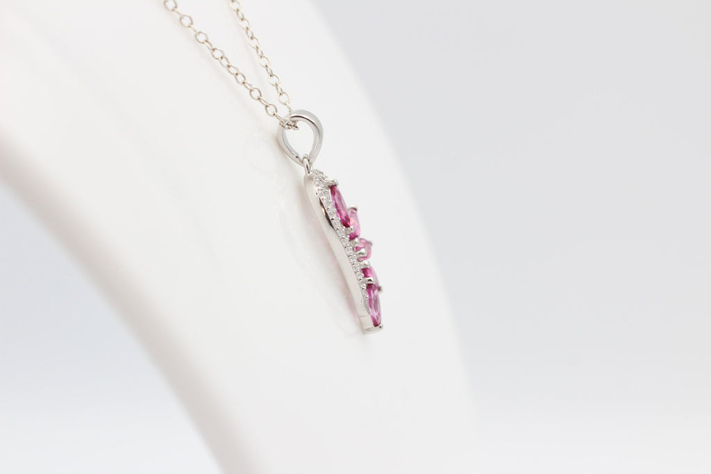 1,26 Carat Pink Topas Anhänger 925 Silber pinkfarbener Edelstein