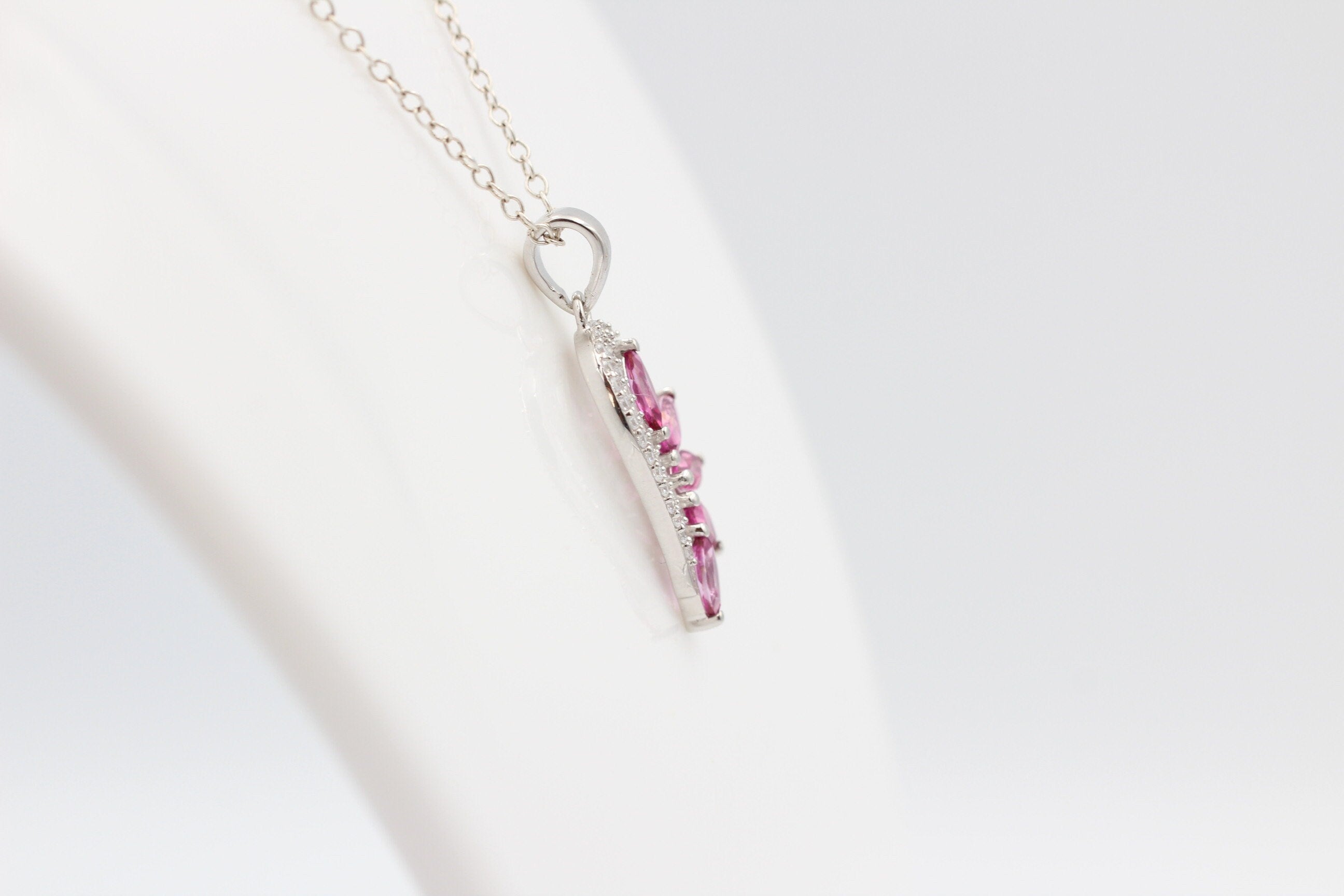 1,26 Carat Pink Topas Anhänger 925 Silber pinkfarbener Edelstein