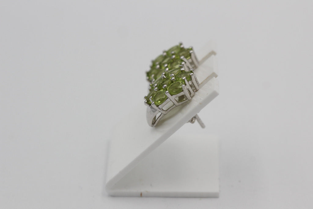 Edle 2,66 Carat Peridot Ohrstecker 925 Silber Olivin Schmuck Top Edel Edelstein