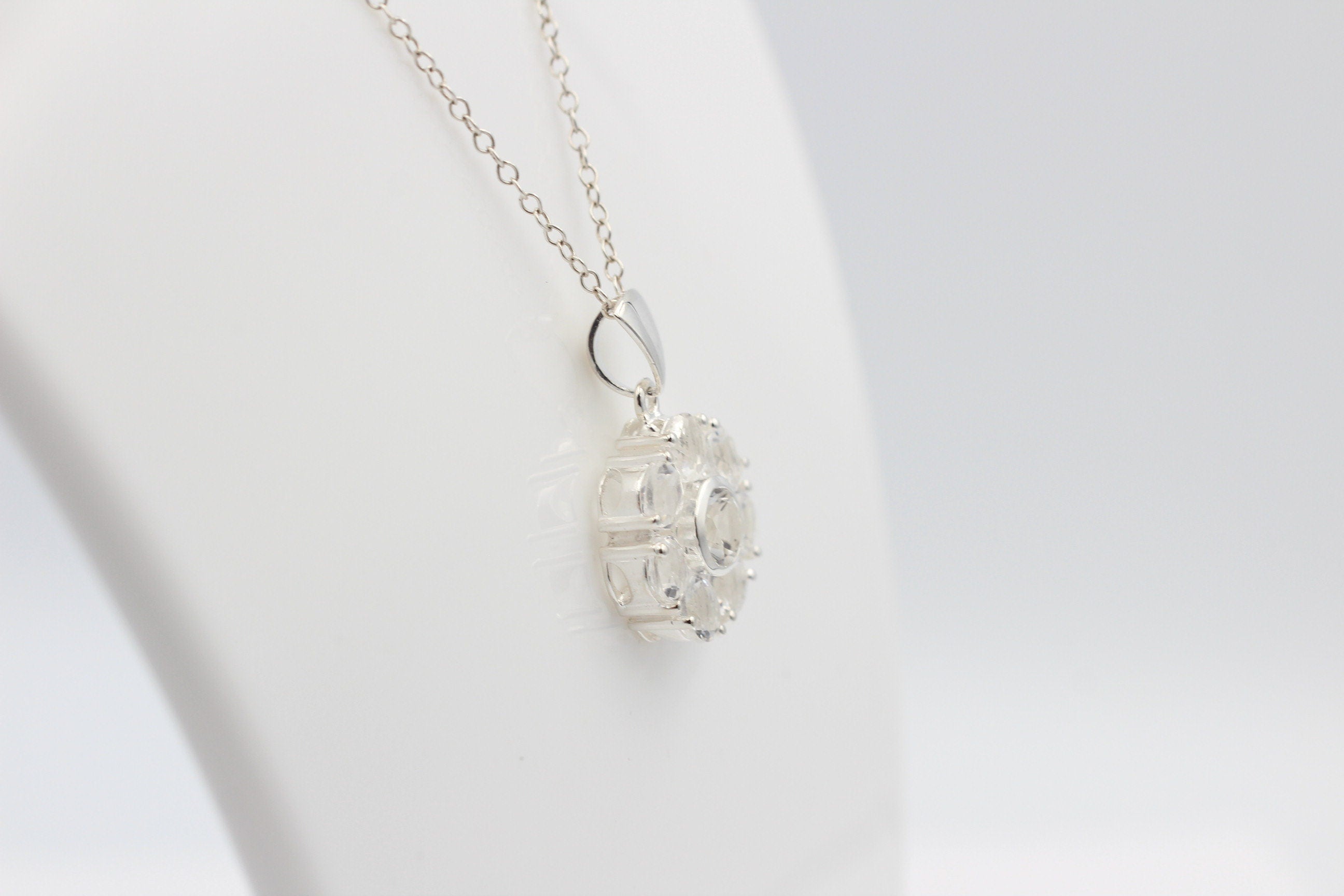 Edler 2,53 Carat Weißtopas  Anhänger 925 Silber weißer Top edler Weißtopas Anhänger Edelstein
