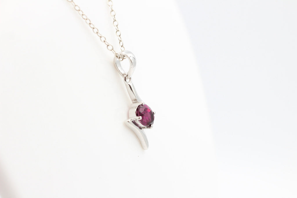 0,72 Carat Rhodolith Anhänger 925  Silber  Rhodolith Granat Schmuck