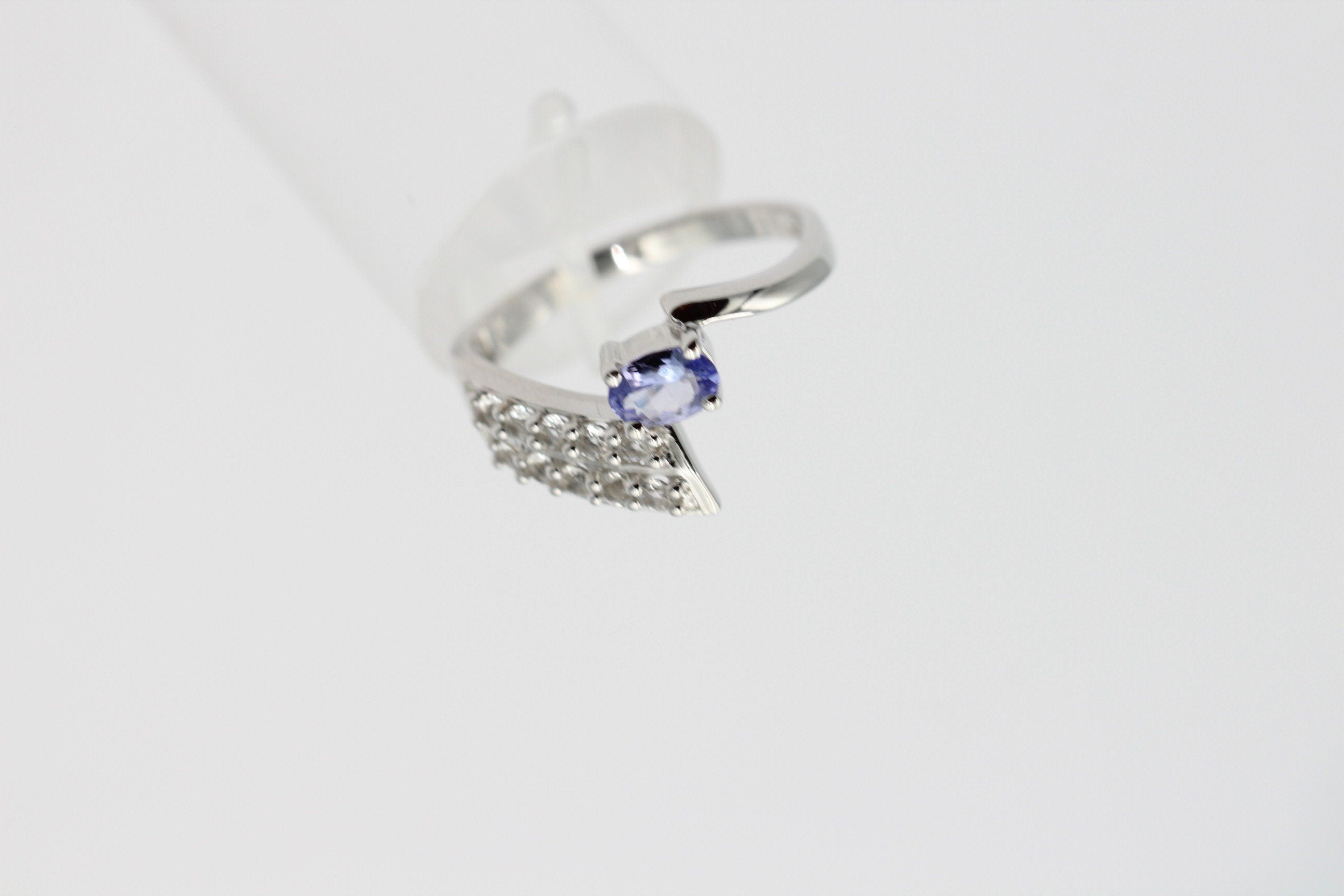 1,3 Carat Tansanit aus Afrika Weißtopas Ring 925 Silber Gröpße 9  60  19,1