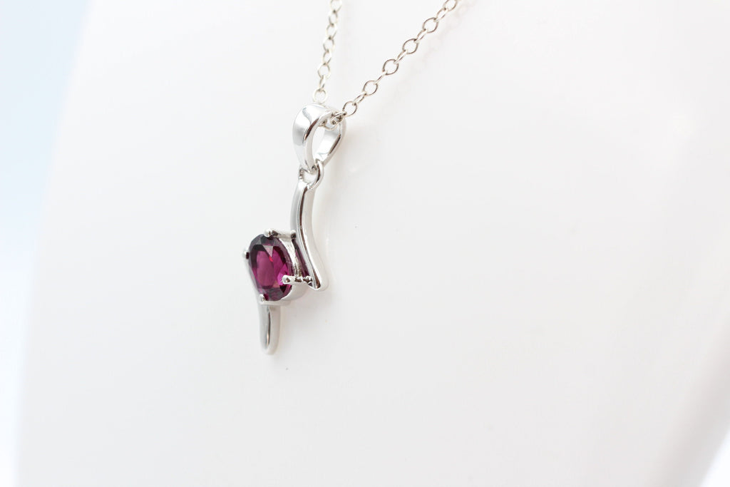 0,72 Carat Rhodolith Anhänger 925  Silber  Rhodolith Granat Schmuck