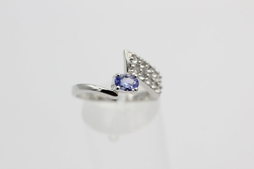 1,3 Carat Tansanit aus Afrika Weißtopas Ring 925 Silber Gröpße 9  60  19,1