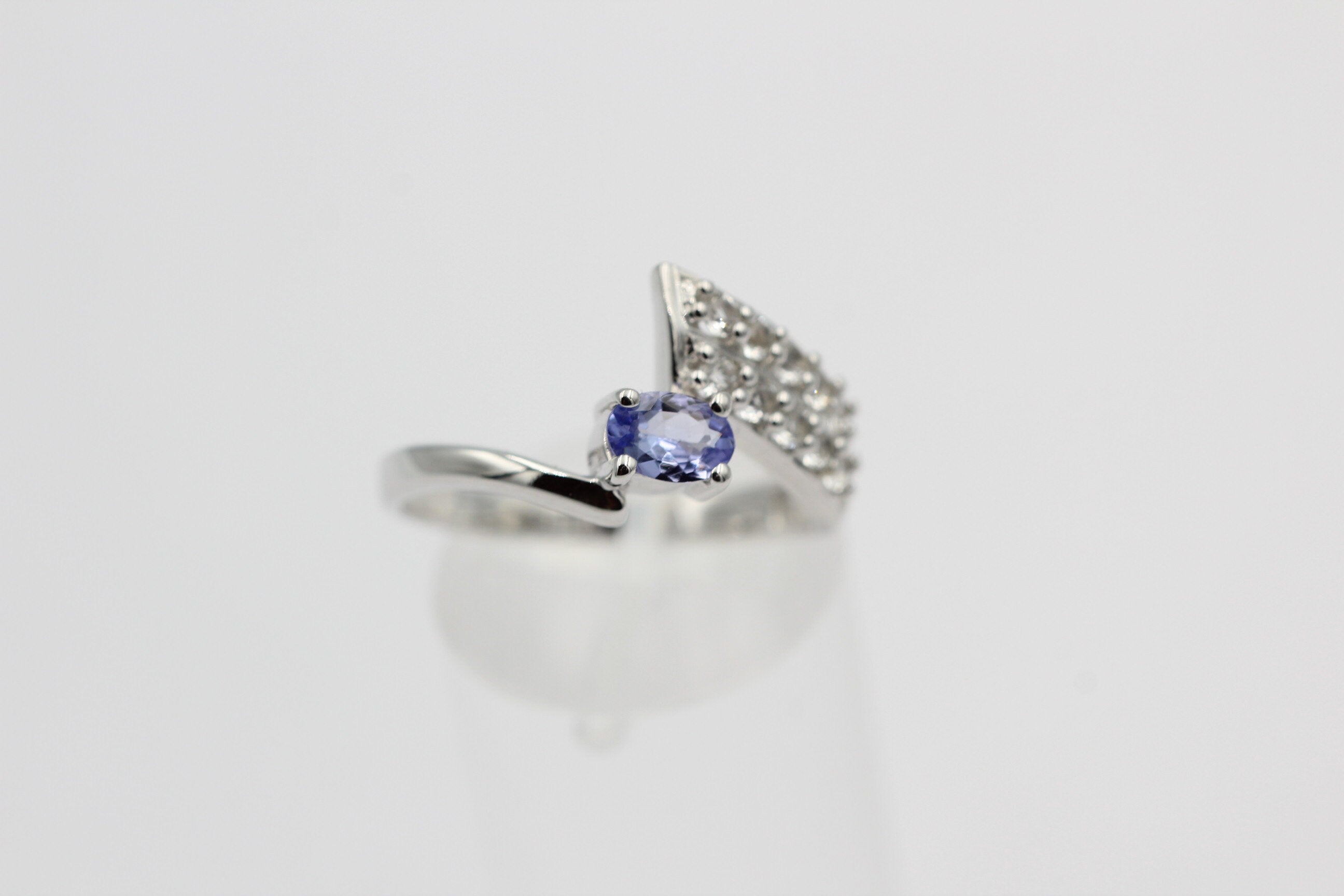 1,3 Carat Tansanit aus Afrika Weißtopas Ring 925 Silber Gröpße 9  60  19,1