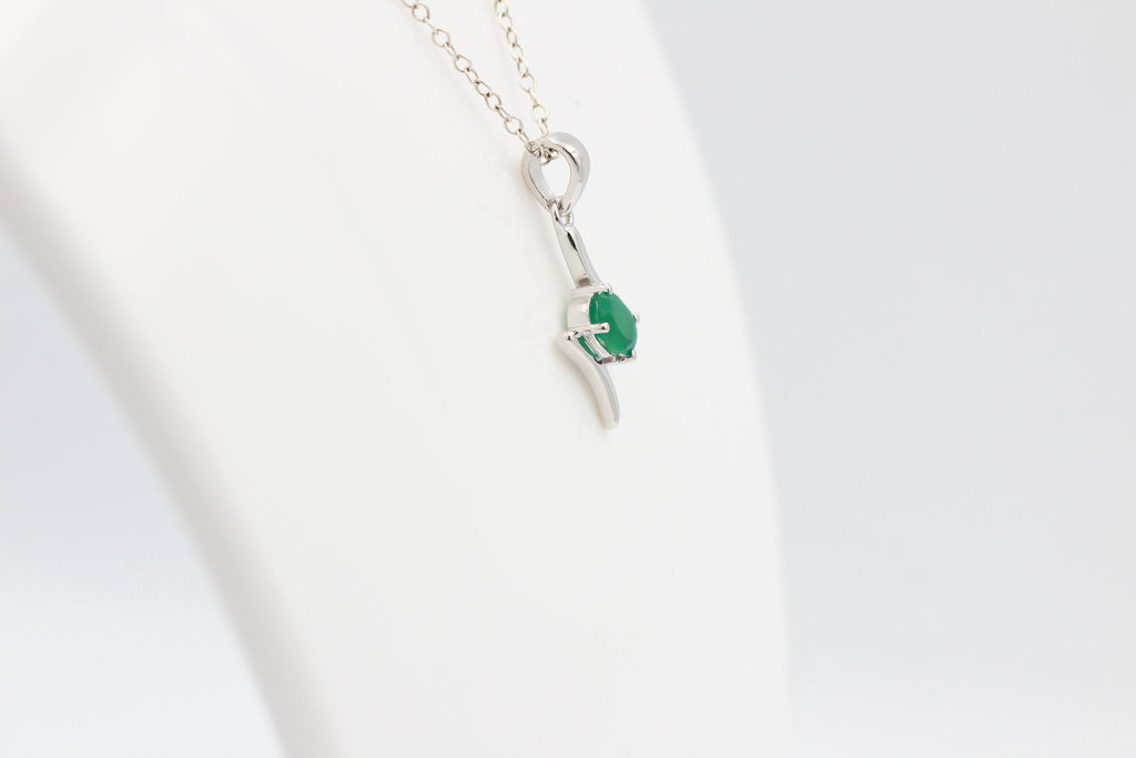 0,72 Carat grüner Onyx Anhänger 925 Silber grüner Onyx Schmuck
