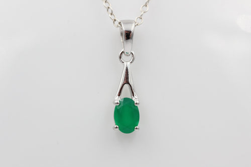 0,72  Carat grüner Onyx Anhänger 925 Silber grüner Edelstein