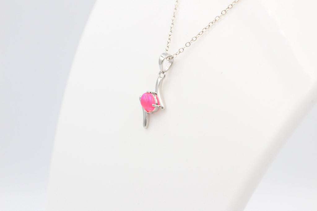 0,72 Carat pinker Äthiopischer Opal Anhänger 925 SilberSchmuck