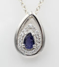 Edler 0,51 Carat Iolith Anhänger 925 Silber Luchssaphir Top