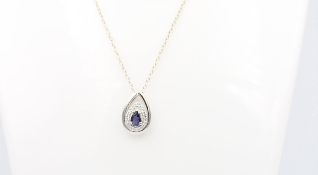 Edler 0,51 Carat Iolith Anhänger 925 Silber Luchssaphir Top