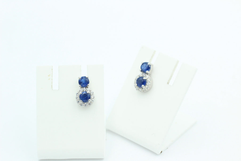 edler 2,05 Carat blauer Kyanit Ohrstecker 925 Silber mit Zirkonia Top Edel