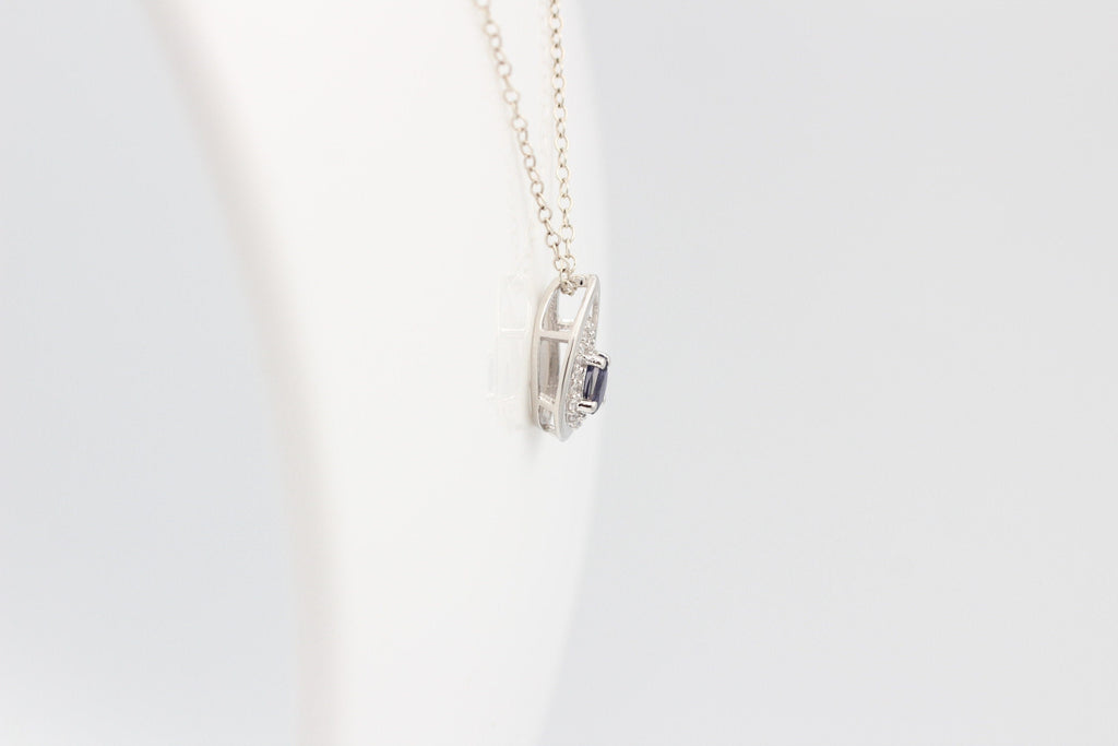 Edler 0,51 Carat Iolith Anhänger 925 Silber Luchssaphir Top